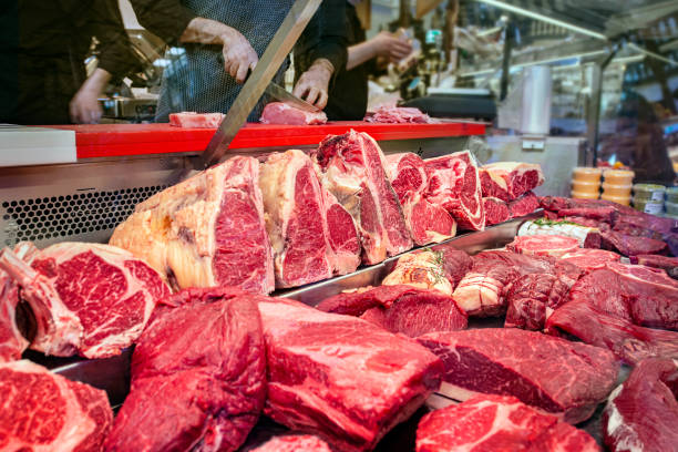 istock Slices of fresh chilled meat from store 1218444572