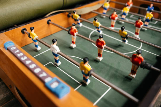 istock Table football soccer game, playing team concept 1218444665