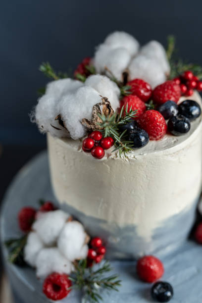 istock grey winter wedding birthday cake 1218446376