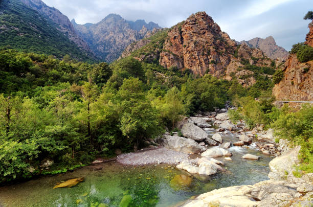 River and canyon of Asco in Corsica imountain