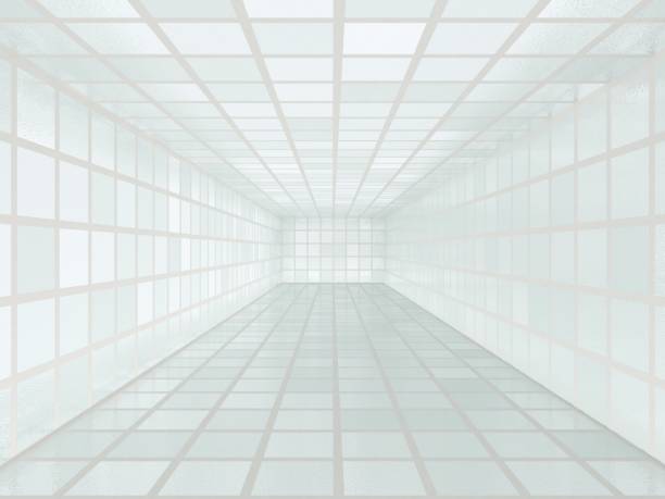 3d abstrakte moderne architektur hintergrund - wall corridor tunnel glass stock-fotos und bilder