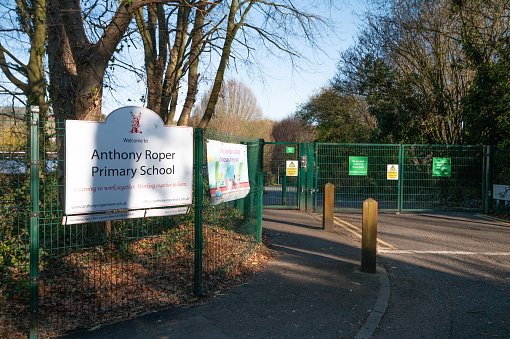 Anthony Roper Primary School in Eynsford, England. He was the Lord of the Manor of Farningham, died in 1597, aged 53. He left a legacy by ‘charitable purposes’ for the benefit of the people of Farningham, Eynsford, Crockenhill and Horton Kirby for all time