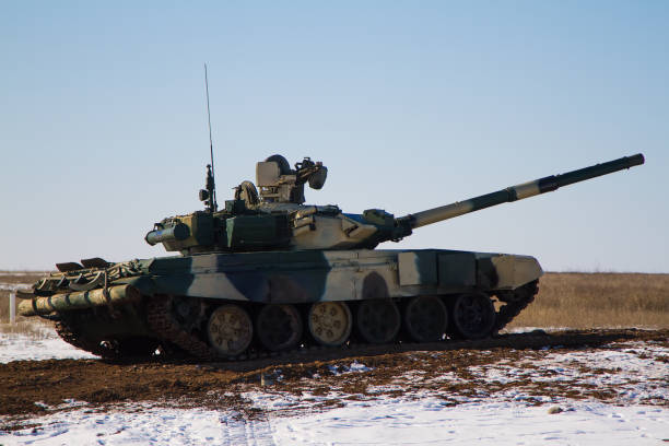 istock Russian tank at the landfill 1218452950