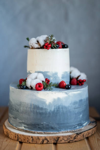 istock grey winter  wedding birthday cake 1218453185