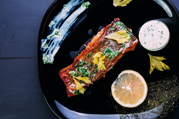 istock piece of baked salmon grilled 1218456031