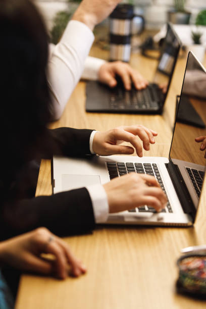 istock Use reliable equipment during corporate business meeting 1218464286