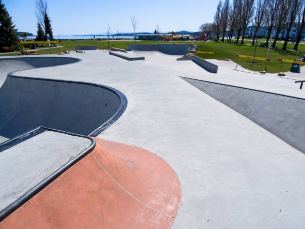 istock Skateboarding rink in Sidney boarded up 1218468665