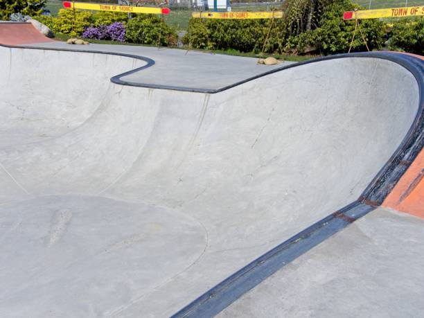 istock Skateboarding rink in Sidney boarded up 1218468668