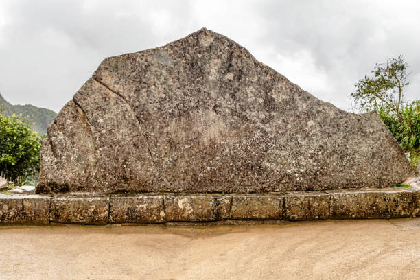 View at the Sacred Rock located on North side in Machu Picchu Incas city complex near Cusco in Peru.
