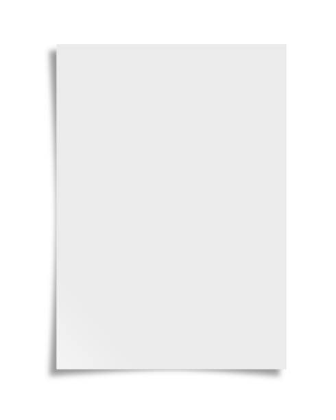 a4-papier mit schatten auf weißem hintergrund - paper document frame shadow stock-grafiken, -clipart, -cartoons und -symbole