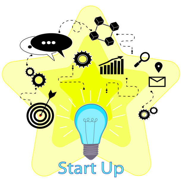 istock Flat pattern of the light bulb. The concept of a startup, ideas, business presentations .Strategy for launching a business project, Analytics and brainstorming, the concept of success. Vector 1218479034