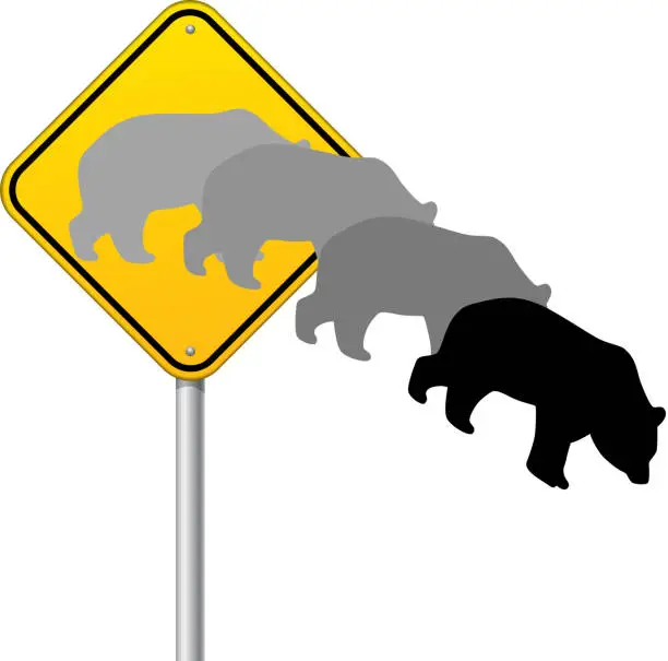 Vector illustration of Bear market sign