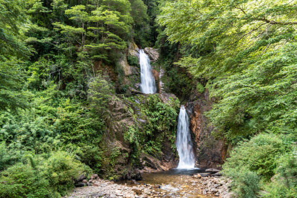 La Virgen waterfall near to Coyhaique in the chilean Patagonia stock photo