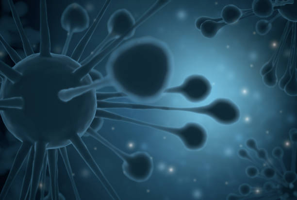 3D rendering illustration medical epidemic corona virus or covid 19 concept,close up influenza virus cell via microscope test in laboratory, to protect outbreaks pandemic new virus species worldwide ilustración 3d que hace ilustración epidemia corona virus o covid 19 concepto, cerrar la célula del virus de la gripe a través de prueba de microscopio en laboratorio, para proteger los brotes pandemia nuevas especies de virus en todo el mundo