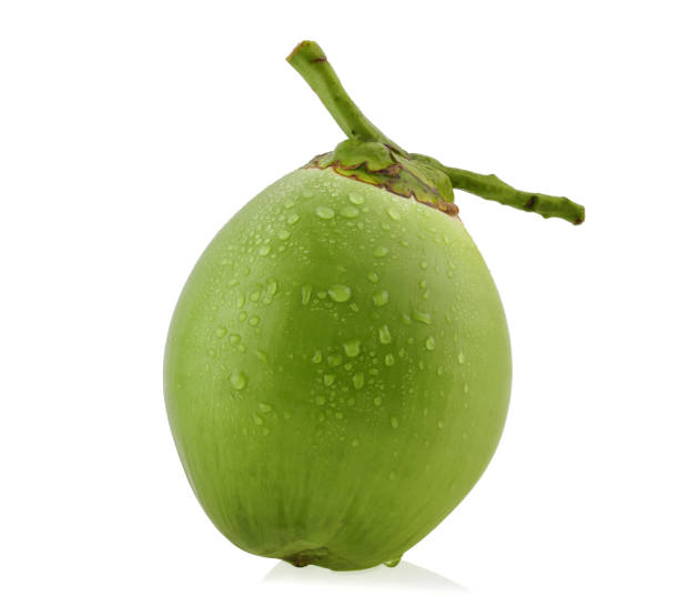 istock water drop green coconut isolated on white background 1218485957