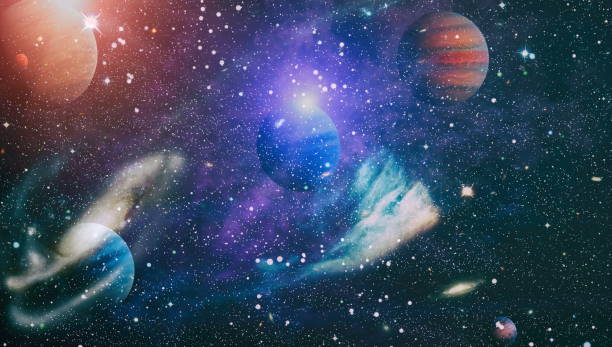 istock Galaxy and Planet - Elements of this Image Furnished by NASA 1218488910