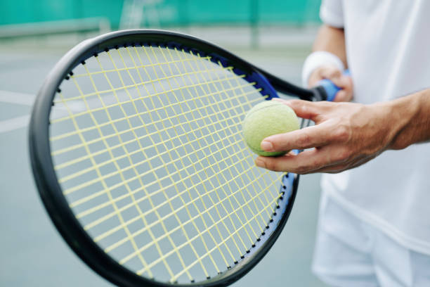 istock Tenning player getting ready to hit the ball 1218489040