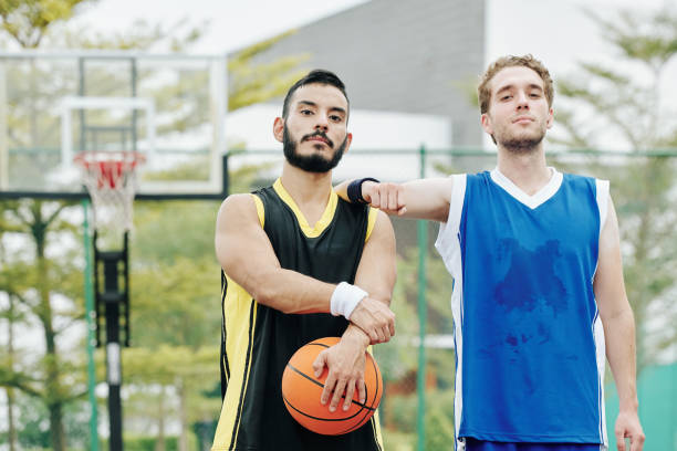 istock Sweaty basketball players 1218489089