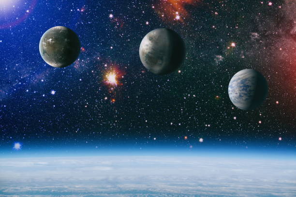 istock Galaxy and Planet - Elements of this Image Furnished by NASA 1218489140