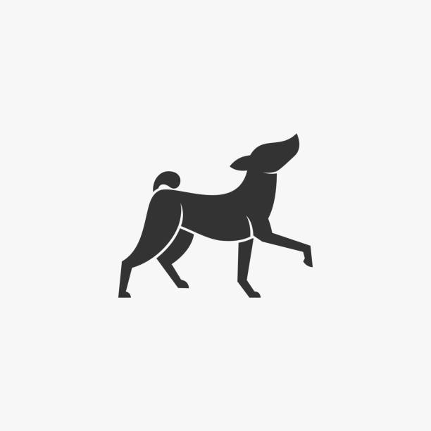 bildbanksillustrationer, clip art samt tecknat material och ikoner med vektor illustration hund pose silhouette stil. - däggdjur illustrationer