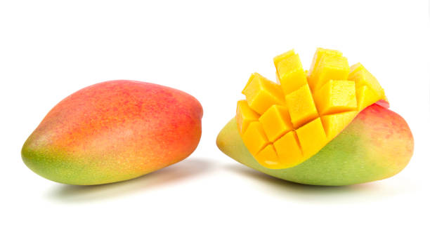 istock Fresh baby mango isolated on white background. 1218494192