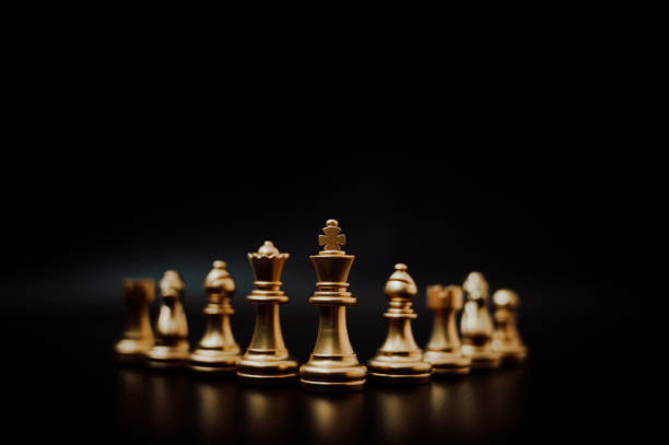istock Business leader concept. Chess board game strategy planning and competition 1218495253