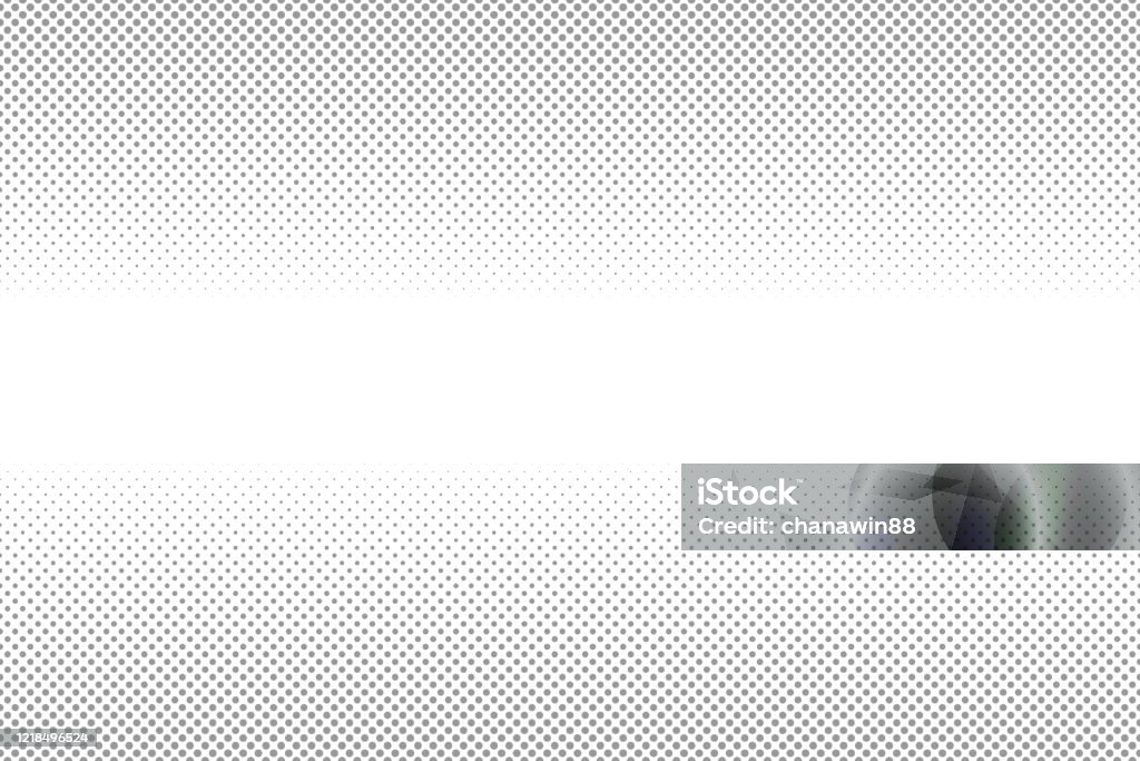 White and gray halftone background. Abstract dotted background. Fade gray dot from big to small dot. Point - Scoring Stock Photo
