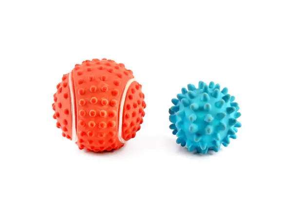 Photo of Balls toy for dog and cat solated on white background.