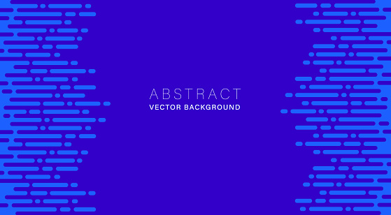 Blue abstract vector background with dot and dash line.Horizontal layout.