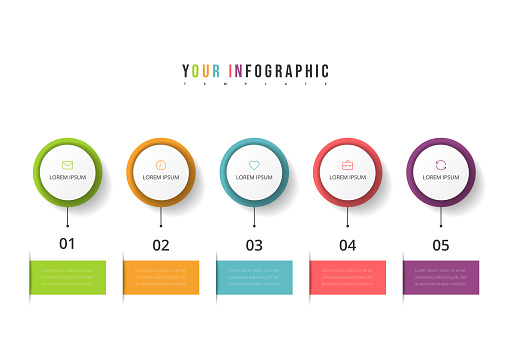 Vector Step Infographic Chart Design Avec Des Icônes Et 5 Options Ou ...