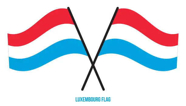 Vector illustration of Luxembourg Flag Waving Vector Illustration on White Background. Luxembourg National Flag