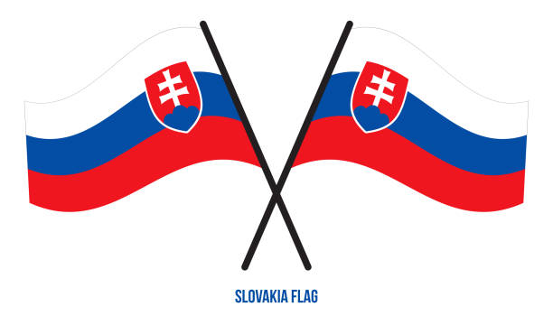 istock Slovakia Flag Waving Vector Illustration on White Background. Slovakia National Flag 1218500616