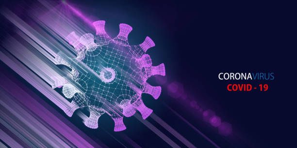 istock Abstract background with 3d virus in wire style and blurred lines. Science concept with grid  virus  and  linse effects.  For banners design. 1218501590
