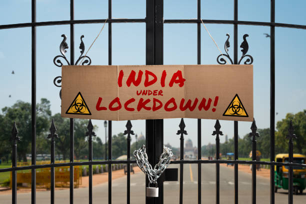 India under lockdown Gates of Inda closed because of the coronavirus outbreak delhi photos stock pictures, royalty-free photos & images
