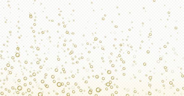 Soda bubbles, champagne, water or oxygen air fizz Soda bubbles, champagne, water or oxygen air fizz, carbonated drink or underwater abstract background. Dynamic motion, transparent aqua with randomly moving fizzing moisture drops, realistic 3d vector bubble stock illustrations