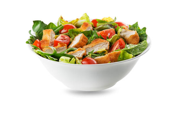 istock Green salad with crispy fried chicken 1218504287