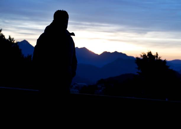istock silhouette of a mountain at sunset 1218508241