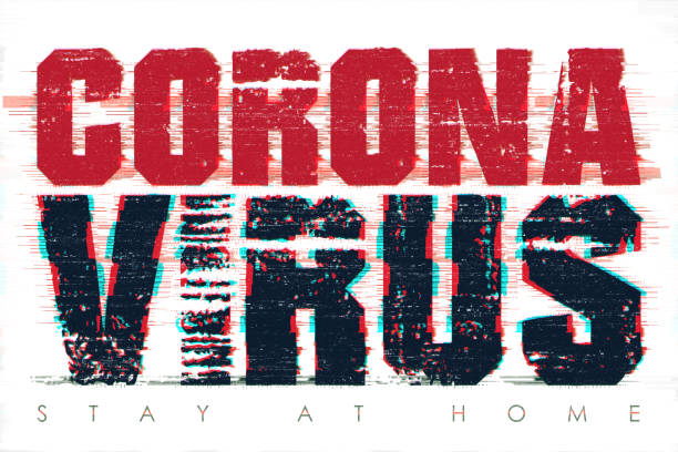 istock Corona Virus giltch on white background. 1218509232