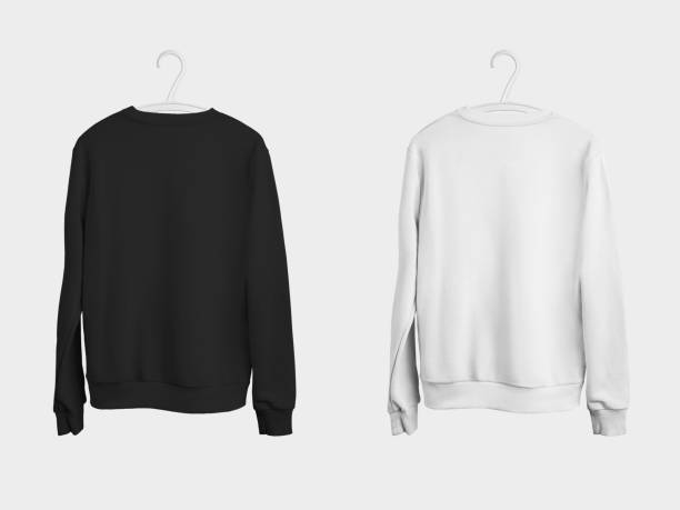 istock Template male sweatshirt on a hanger, back, blank clothes with long sleeves, for presentation of design, advertising in the online store. 1218511347