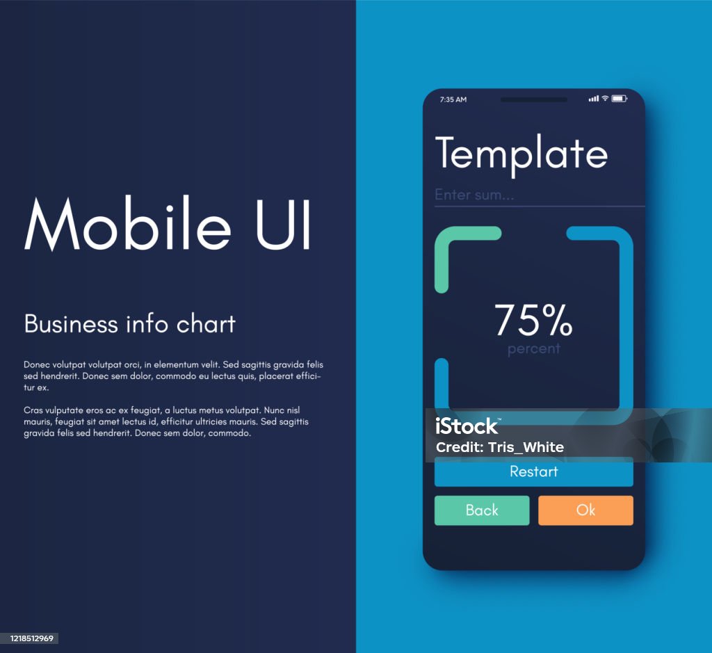 Android Ui Bg Mobile Application Interface Ui Design Vector Illustration Stock ...