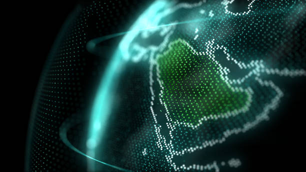 saudi arabia map hologram effect, ksa digital global map, riyadh zoom out - arábia saudita imagens e fotografias de stock