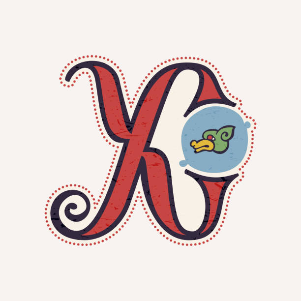 X letter logo in true celtic knot-spiral style. Perfect typeface for for history identity, medieval print, tribal posters, etc. celtic letter x stock illustrations