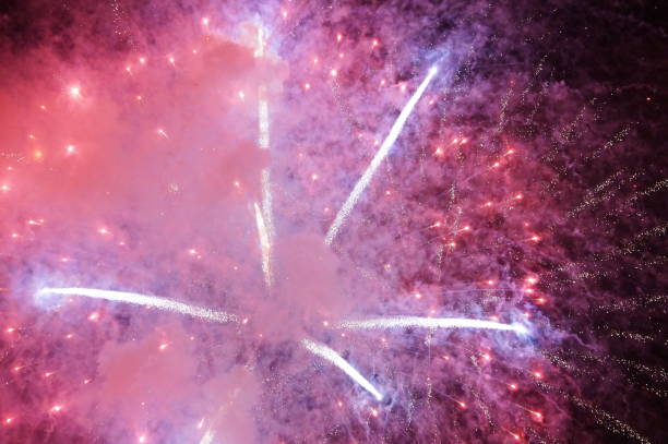 istock Celebratory salute. Beautiful fireworks in the night sky. 1218521718