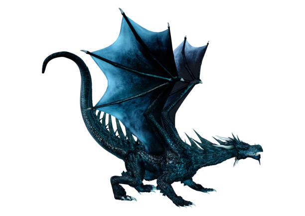 istock 3D illustration fantasy dragon on white 1218527114