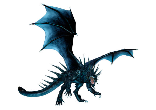 istock 3D illustration fantasy dragon on white 1218527135