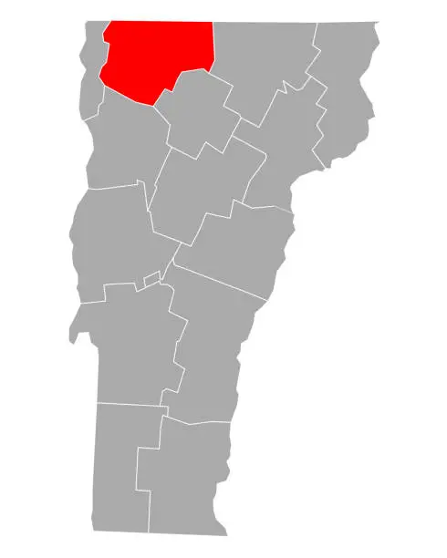 Vector illustration of Map of Franklin in Vermont