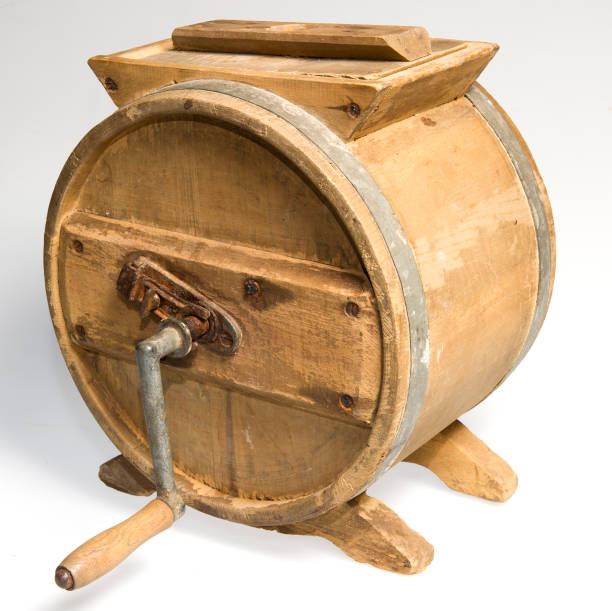 antique butter churn a wooden antique butter churn studio shot butter churn stock pictures, royalty-free photos & images