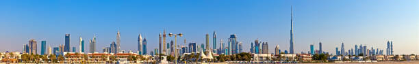 istock Panoramic picture of the Dubai skyline during daytime 1218528857