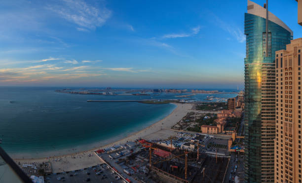 istock Aerial view over open beach in Dubai 1218528913