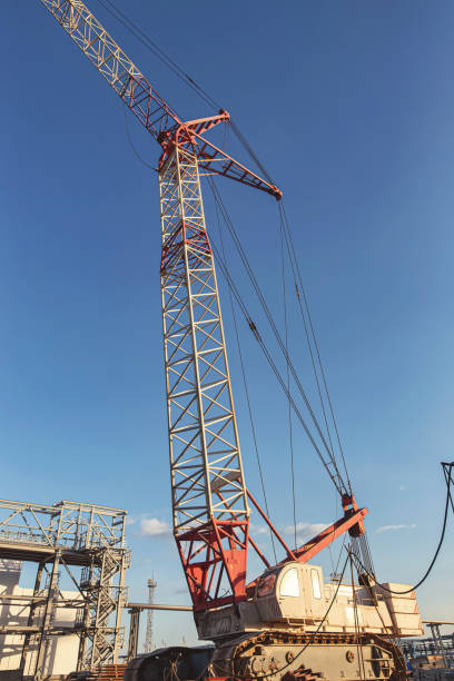 istock A self-propelled crawler crane stands on a construction site 1218529144